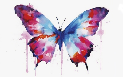 Butterfly No 10 Inspired by David Hockney