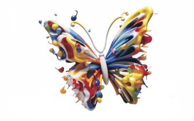Multi-coloured No 3 Inspired by Jeff Koons