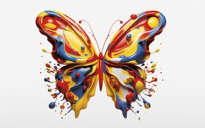 Multi-coloured No 1 Inspired by Jeff Koons