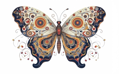 Butterfly No 5 Inspired by Gustav Klimt