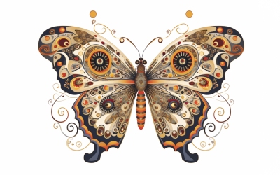 Butterfly No 6 Inspired by Gustav Klimt
