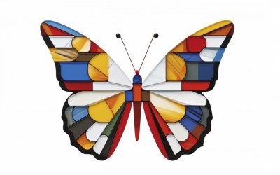 Buttefly No 9 Inspired by Mondrian