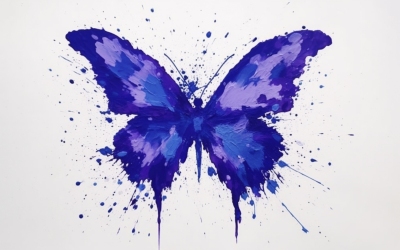 Butterfly No 17 Inspired by Yves Klein