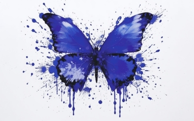 Butterfly No 16 Inspired by Yves Klein