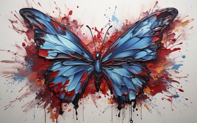 Butterfly No 31 Inspired by Jackson Pollock
