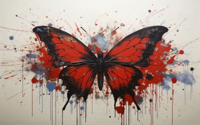 Butterfly No 32 Inspired by Jackson Pollock